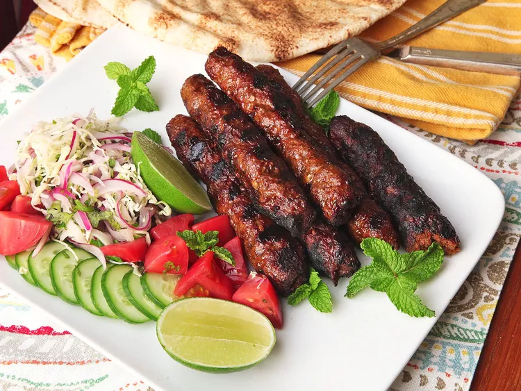 Lamb Seekh Kabab, tandoor grilled Indian kebab at Dilli-6 San Ramon
